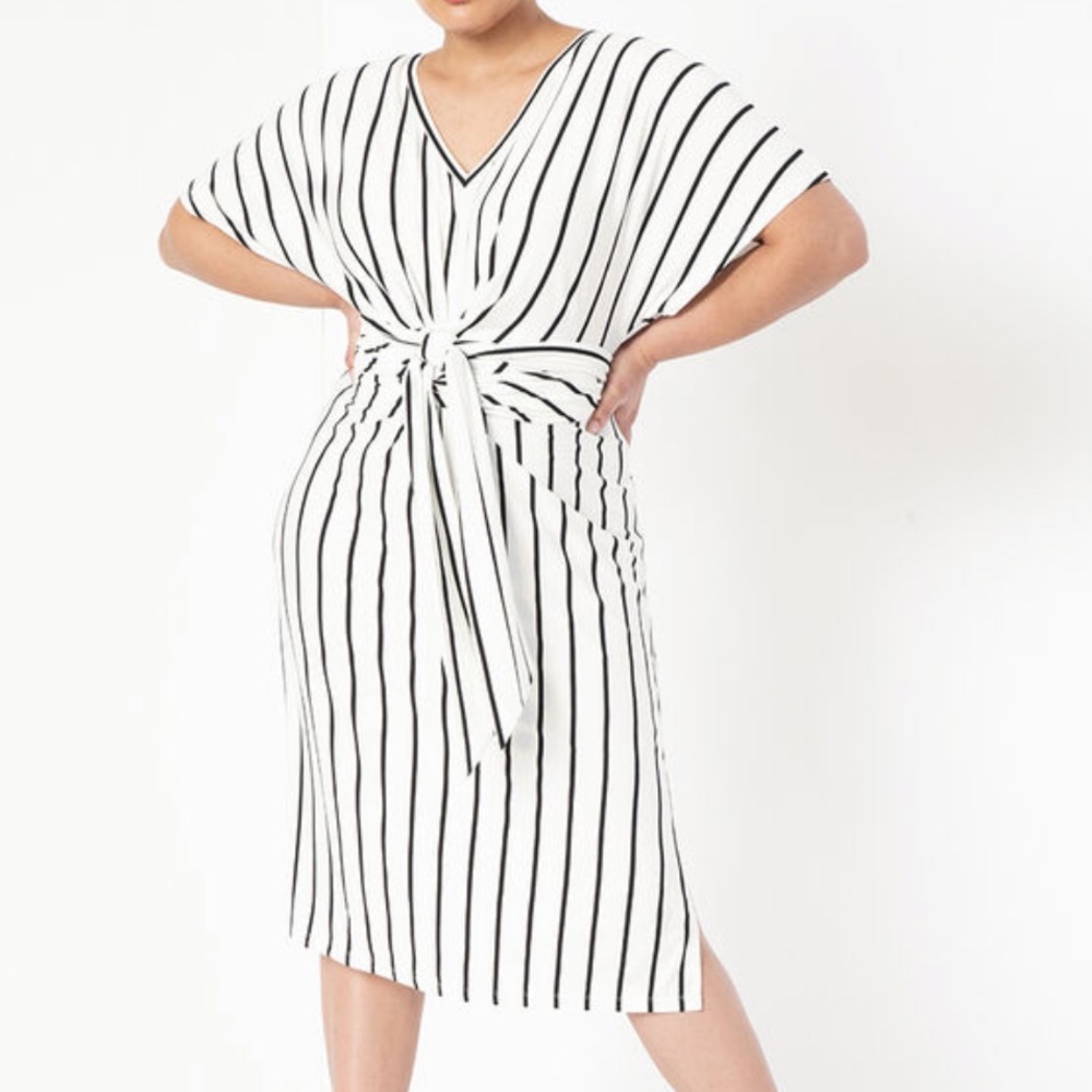 Eloquii Striped Wrap Around Dress